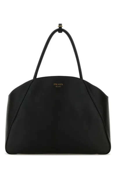 PRADA BORSA SHOPPING IN PELLE NERA DONNA