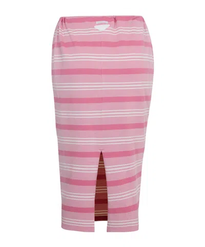 Prada Pencil Midi Skirt In Pink