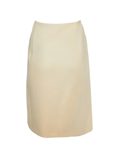 Pre-owned Prada Pencil Mini Skirt In Neutral