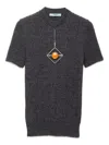 Prada Pendant-embellishment Short-sleeve Sweater In Gray