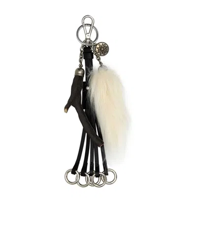 PRADA PRADA LOGO-ENGRAVED KEYRING
