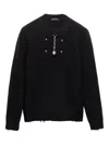 Prada Knit Sweater With Long Sleeves And Embellishment In Black