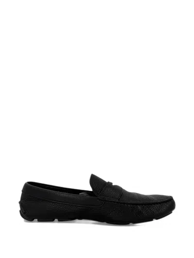 Pre-owned Prada Penny Leather Loafers In Black