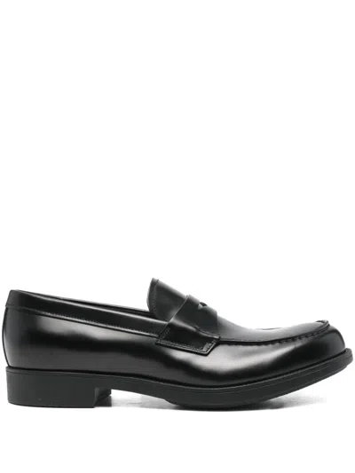 Prada Penny-slot Loafers In Black