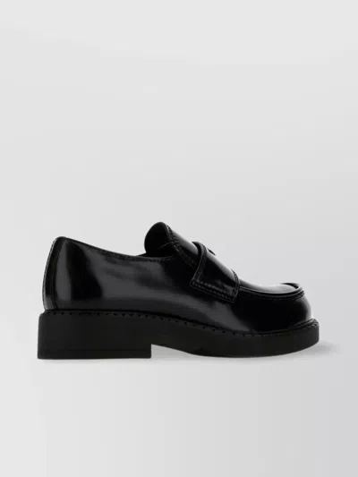 Prada Penny Strap Leather Loafers