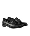 Prada 20mm Brushed-leather Band Loafers In Black