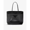 PRADA WOMENS BLACK PERFORATED LARGE LEATHER TOP-HANDLE BAG