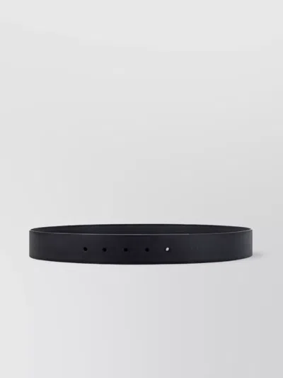 Prada Perforated Saffiano Leather Belt With Textured Finish In Black