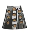Prada Metallic-effect Leather Midi Skirt In Silver