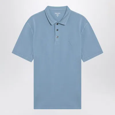 Prada Periwinkle-coloured Polo Shirt In Cotton In Blue