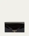 Prada Phone Vernice Leather Pouch Bag In Nero