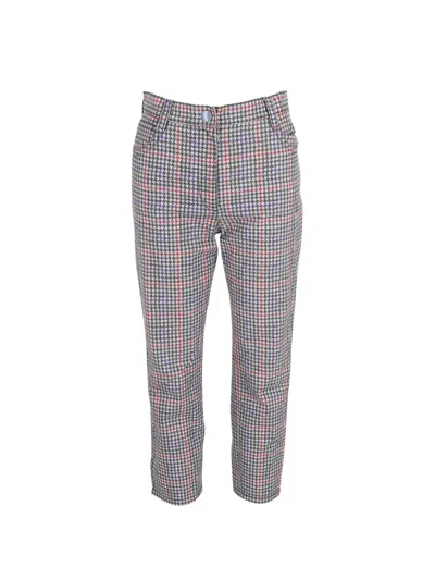 Pre-owned Prada Pied-de-poule Trousers In Gray