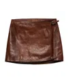 Prada Piercing Detail Mini Skirt In Rosewood Color