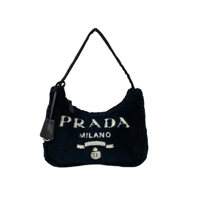 Pre-owned Prada Pile Fabric Handbag Shoulder Bag () In Black