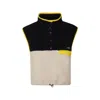 Prada Pile Vest Color Block Drawstring Hem In Black