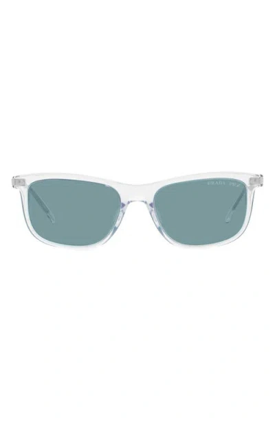 Prada Pillow 54mm Polarized Square Sunglasses In Rose Gold Black