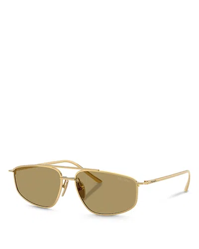 Prada Pillow Sunglasses, 58mm In Gold