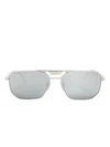 Prada Pilot-frame Double-bridge Sunglasses In Silver