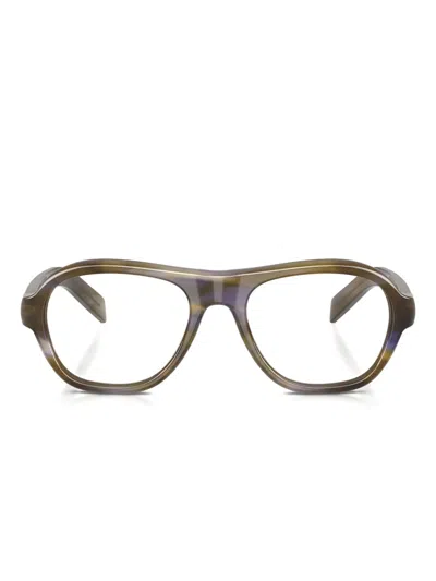 Prada Pilot-frame Glasses In Gold
