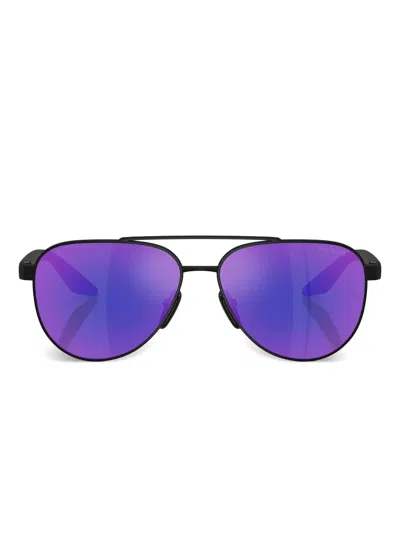 Prada Linea Rossa 58mm Pilot Sunglasses In Black