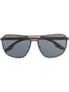 Prada Pilot Frame Sunglasses In Black