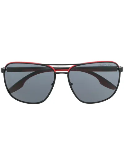 Prada Pilot Frame Sunglasses In Black