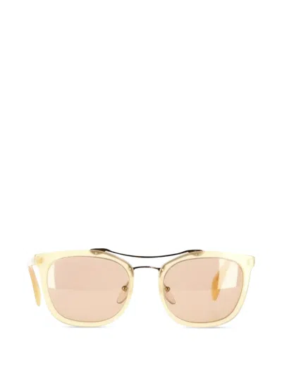 Pre-owned Prada Pilot-frame Sunglasses In Neutral