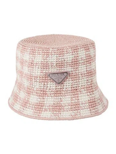Pre-owned Prada Pink And Multicolor Patterned Bucket Hat
