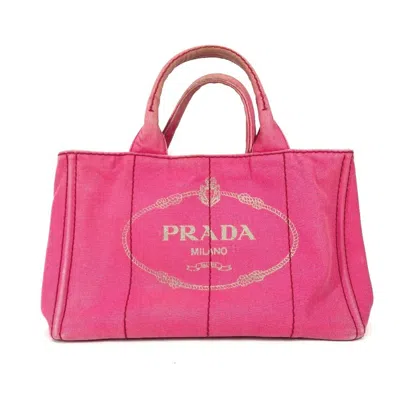Pre-owned Prada Pink Canvas Handbag Tote Bag ()
