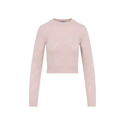Prada Rosa Knitted Sweater In Gray