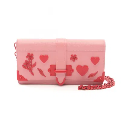 Pre-owned Prada Pink Color Leather Shoulder Bag () In Multi