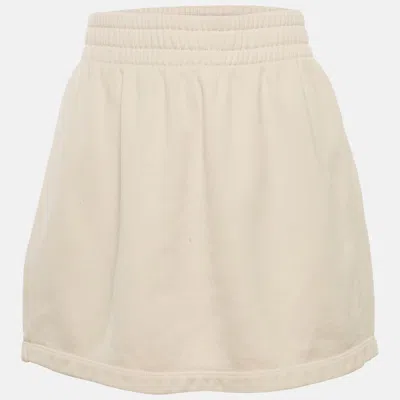 Pre-owned Prada Pink Cotton Jersey Drawstring Mini Skirt S