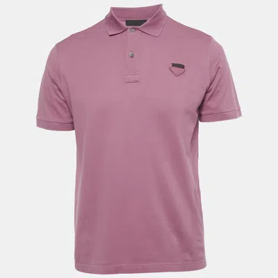 Pre-owned Prada Pink Cotton Pique Polo T-shirt M