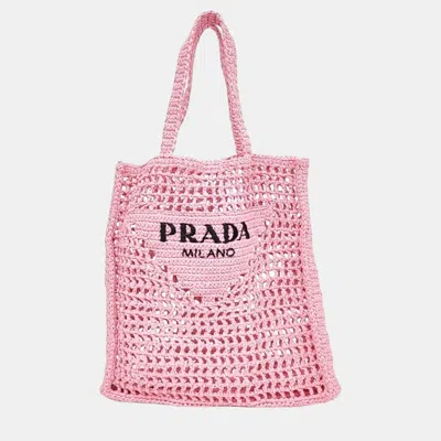 Pre-owned Prada Pink Crochet Shoulder Bag