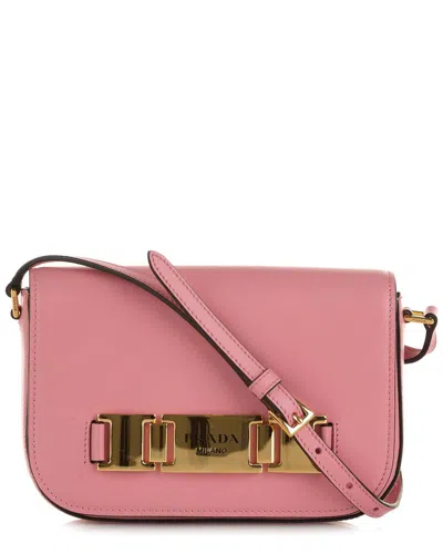 Prada Pink Glace Calf Leather Etiquette Crossbody (authentic Pre-loved)