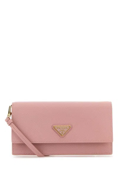 Prada Pink Leather Clutch In Pesco
