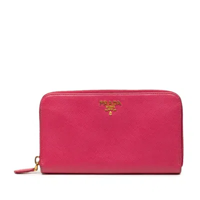 Pre-owned Prada Pink Leather Coin Purse/coin Case ()