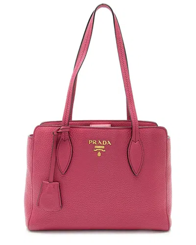 Prada Pink Leather Phenix Medium Open Tote (authentic Pre-loved) In Purple