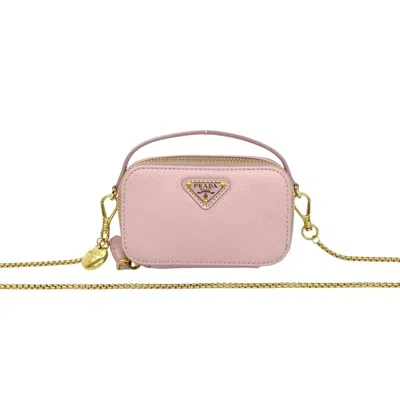 Pre-owned Prada Pink Leather Pochette Pouch Shoulder Bag ()