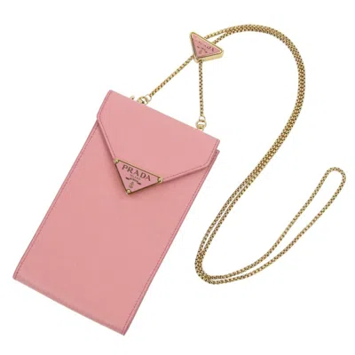 Pre-owned Prada Pink Leather Pochette Shoulder Bag ()