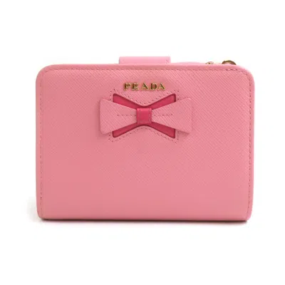 Pre-owned Prada Pink Leather Wallet (bi-fold) ()
