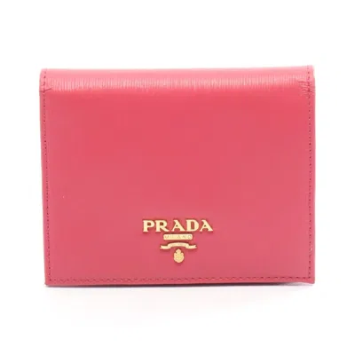 Pre-owned Prada Pink Leather Wallet (bi-fold) ()