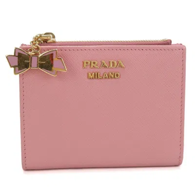 Pre-owned Prada Pink Leather Wallet (bi-fold) ()