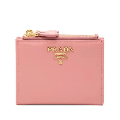 Pre-owned Prada Pink Leather Wallet (bi-fold) ()