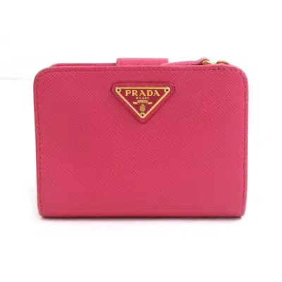 Pre-owned Prada Pink Leather Wallet (bi-fold) ()