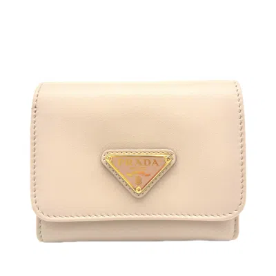 Pre-owned Prada Pink Leather Wallet (tri-fold) ()