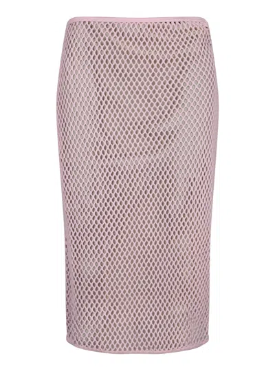 Prada Pink Logo Mesh Skirt