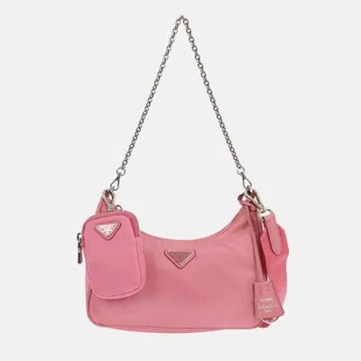Pre-owned Prada Pink Nylon 2way Shoulder Bag