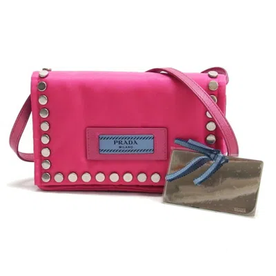 Pre-owned Prada Pink Nylon Clutch Bag Pochette Shoulder Bag ()