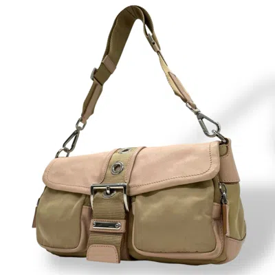 Pre-owned Prada Pink Nylon Leather Handbag Shoulder Bag () In Multi